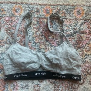 Calvin Klein grey tshirt lounge bralette size S